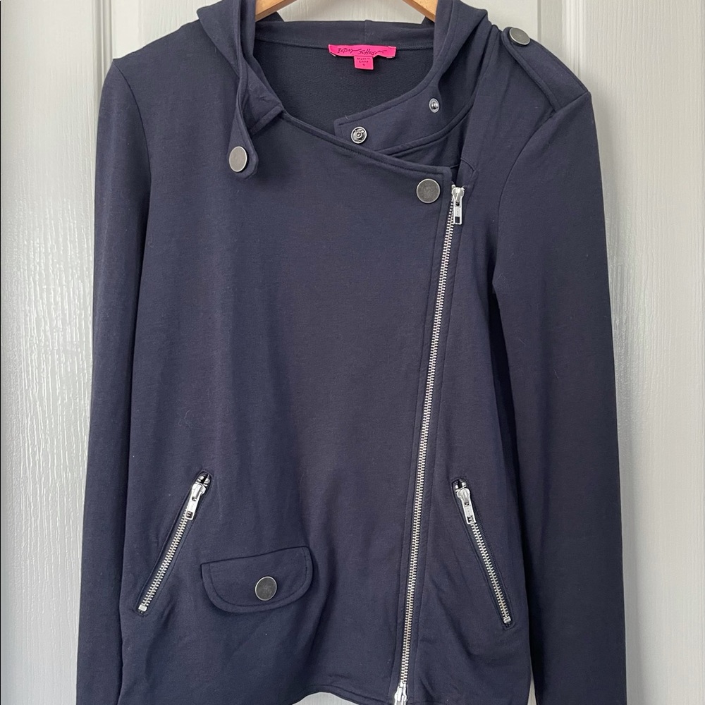 Betsey Johnson Jersey Moto Jacket size small